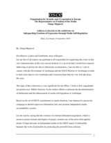 Address by OSCE Representative on Freedom of the Media Dunja Mijatovic