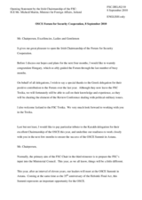 Opening statement by the Irish Chairmanship of the FSC: H.E. Mr. Micheál Martin, Minister for Foreign Affairs of Ireland