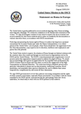 Statement by the Delegation of the United States on the situation of the Roma and Sinti population in Europe