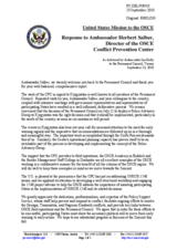 Statement by the Delegation of the United States in response to the report by the Director of the Conflict Prevention Centre, Ambassador Herbert Salber