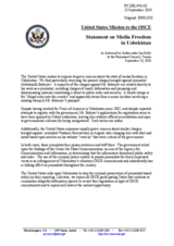 Statement by the Delegation of the United States on the freedom of the media in Uzbekistan