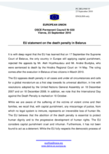 Statement by the Belgian Presidency of the Council of the European Union on the Death penalty in Belarus