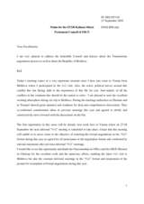 Address by the European Union Special Representative for the Republic of Moldova, Mr. Kalman Mizsei