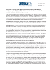 Statement by the OSCE PA Special Representative Ambassor Andreas Nothelle in response to the statement by the Delegation of Switzerland on the co-operation between the ODIHR and the OSCE Parliamentary Assembly with regard to election observation