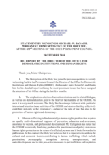 Statement by the Delegation of Holy See in response to the report by the Director of the Office for Democratic Institutions and Human Rights, Ambassador Janez Lenarcic