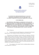 Statement by the Delegation of the Holy See in response to the reports by the Personal Representatives of the CiO on Combating Racism, Xenophobia and Discrimination; on Combating Anti-Semitism; on Combating Intolerance and Discrimination against Muslims