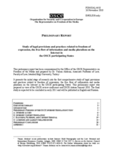 Preliminary report: Study of legal provisions and practices related to freedom of expression, the free flow of information and media pluralism on the Internet in the OSCE participating States