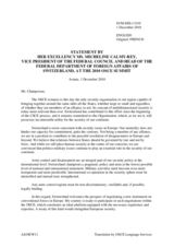 Statement by H.E. Ms. Micheline Calmy-Rey, Vice President of the Federal Council and Head of the Federal Department of Foreign Affairs, Switzerland
