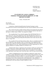 Statement by H.E. Ms. Angela Merkel, Federal Chancellor, Germany