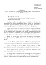 Statement by the Head of the Delegation of the Republic of Uzbekistan
