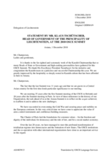 Statement by H.E. Mr.Klaus Tschuetscher, Prime Minister, Liechtenstein