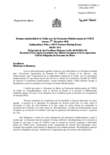 Statement by Morocco at the Meeting of the OSCE Troika Ministers with the Mediterranean Partners for Co-operation