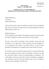 Statement by H.E. Mr. Stefan Skjaldarson, Ambassador and Permanent Representative to the OSCE, Iceland
