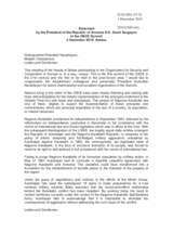 Statement by H.E. Mr. Serzh Sargsyan, President, Armenia