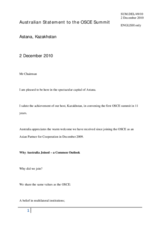 Statement by H.E. Mr. Kevin Rudd MP, Minister of Foreign Affairs, Australia