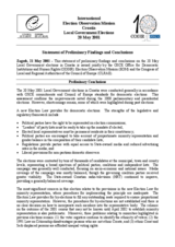 Croatia, Local Elections, 20 May 2001: Preliminary Statement