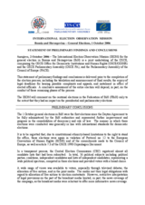 Bosnia and Herzegovina, General Elections, 1 October 2006: Preliminary Statement