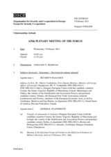 Journal of the 635th Plenary Meeting of the Forum for Security Co-operation