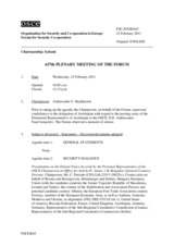 Journal of the 637th Plenary Meeting of the Forum for Security Co-operation