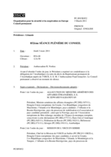 Journal de la 852ème Séance plénière du Conseil