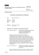 Giornale della 853a Seduta plenaria del Consiglio