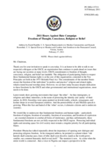 Address by Farah Pandith, U. S. Special Representative to Muslim Communities and Hannah Rosenthal, U. S. Special Envoy to Monitor and Combat Anti-Semitism