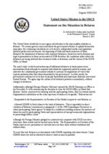 Statement  by the United States Mission to the OSCE on the situation in Belarus as delivered by Ambassador Ian Kelly