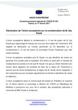 Déclaration de l’Union européenne sur la condamnation de M. Ilya Kazak