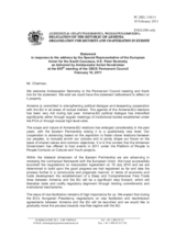 Statement by the Delegation of Armenia in response to the address by the Special Representative of the European Union for the South Caucasus, H.E. Peter Semneby