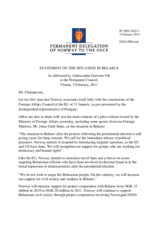 Statement by the Delegation of Norway on the recent developments regarding Belarus
