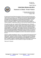 Statement by the Delegation of the United States on the situation in Albania