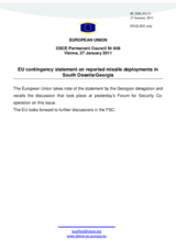 Statement by the Hungarian Presidency of the Council of the European Union on the recent developments in the Tskhinvali region