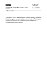 Выступление заместителя Постоянного представителя Республики Беларусь при ОБСЕ Д. Сидоренко в ответ на выступление делегаций ЕС и США