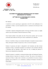 Statement by the delegation of Turkey, Ambassador Naci Saribaş on freedom of the media