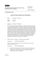 Journal of the 643rd Plenary Meeting of the Forum for Security Co-operation