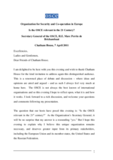 Speech by OSCE Secretary General Marc Perrin de Brichambaut