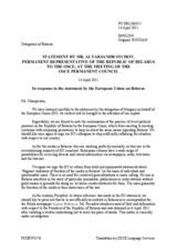 Statement by the Delegation of Belarus in response to the statement by the Hungarian Presidency of the Council of the European Union on the freedom of the media in Belarus
