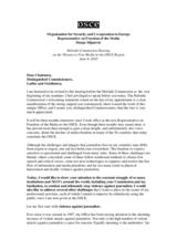 Speech by Dunja Mijatovic, OSCE Representative on Freedom of the Media