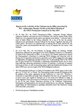 Report on the activities of the Chairperson-In-Office by the Chairman of the OSCE Permanent Council, Ambassador Renatas Norkus