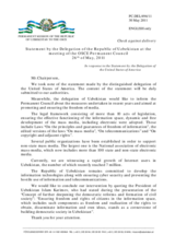 Statement by the Delegation of Uzbekistan in response to the statement by the Delegation of the United States on the freedom of expression on the Internet in the OSCE area