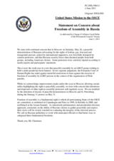 Statement by the Delegation of the United States on the freedom of assembly in the Russian Federation