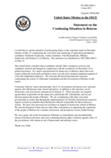 Statement by the Delegation of the United States on the situation in Belarus