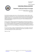 Statement by the Delegation of the United States on the demonstrations in Georgia