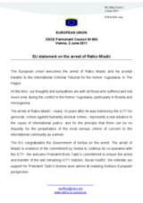 Statement by the Hungarian Presidency of the Council of the European Union on the arrest of Ratko Mladić