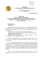 Statement by the Delegation of Kazkahstan in response to the address by the President of Kyrgyzstan, H.E. Roza Otunbayeva