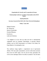 Opening remarks by OSCE Secretary General Marc Perrin de Brichambaut