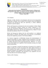 Statement by the Delegation of Bosnia and Herzegovina on the arrest of Ratko Mladić