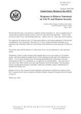 Statement by the Delegation of the United States in response to the statement by the Delegation of Belarus on the small arms and light weapons and human security