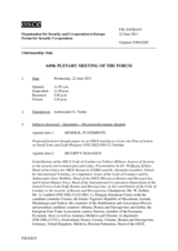 Journal of the 649th Plenary Meeting of the Forum for Security Co-operation