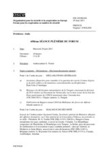 Journal de la 650ème séance plénière du Forum pour la coopération en matière de sécurité